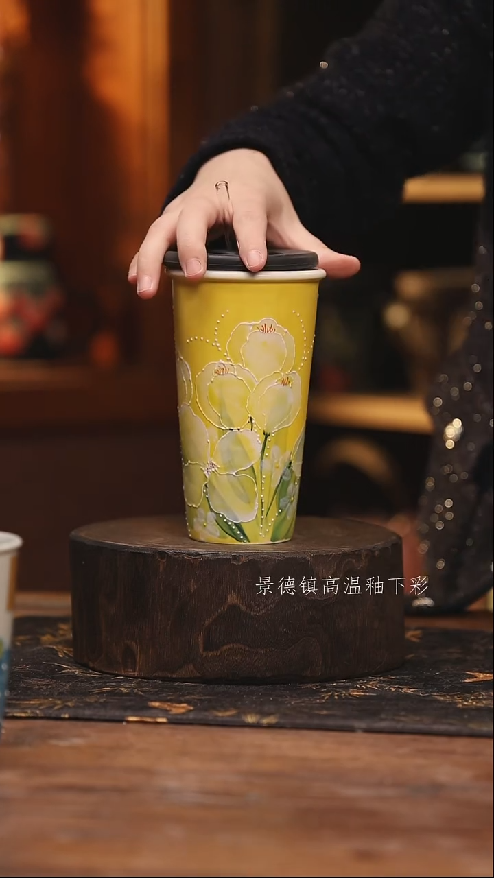 陶瓷景德镇高温釉下手绘陶瓷@L456@