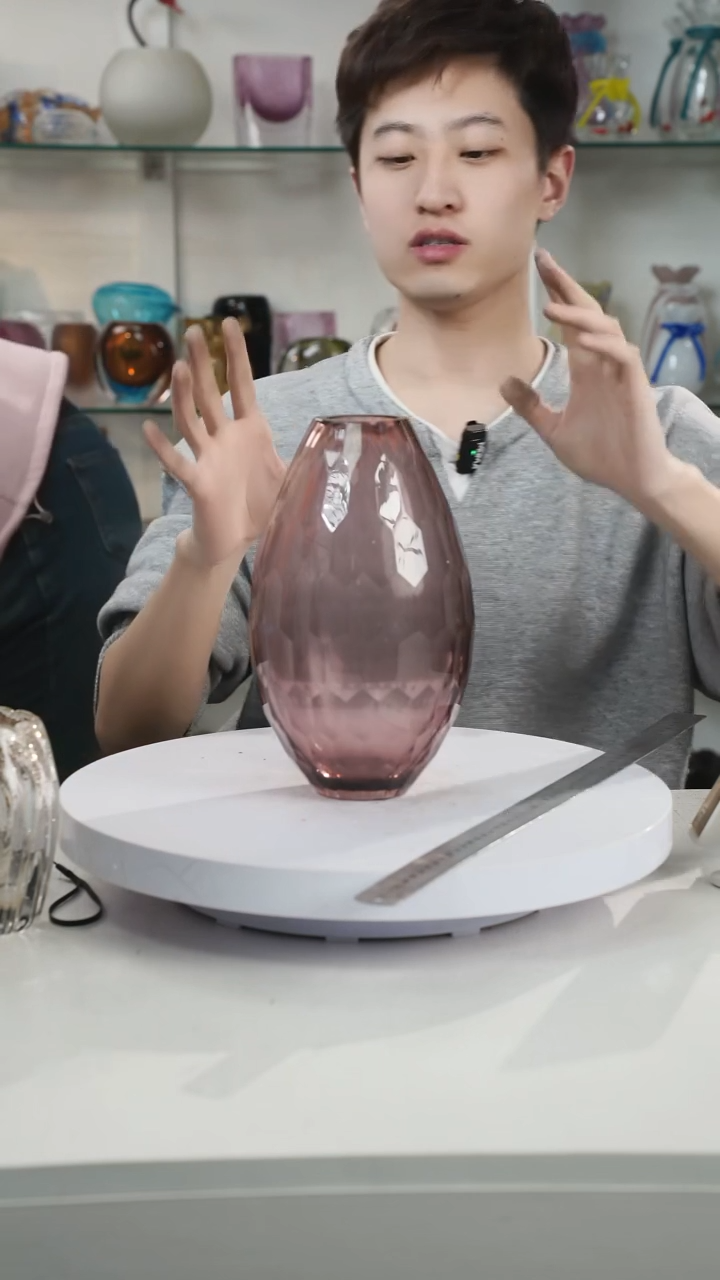 【闪购商品】琉璃高25轻奢琉璃花器福利正常手工痕迹