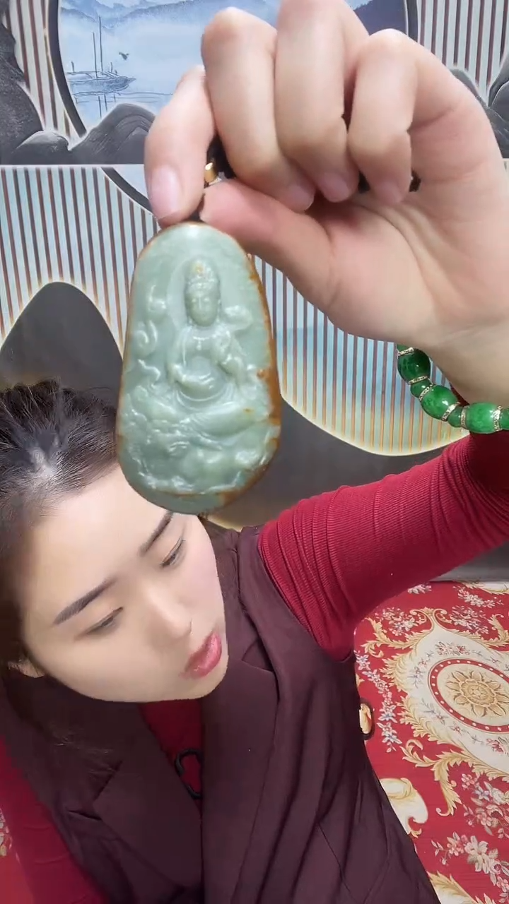 【闪购商品】透闪石质玉挂件未镶嵌文殊