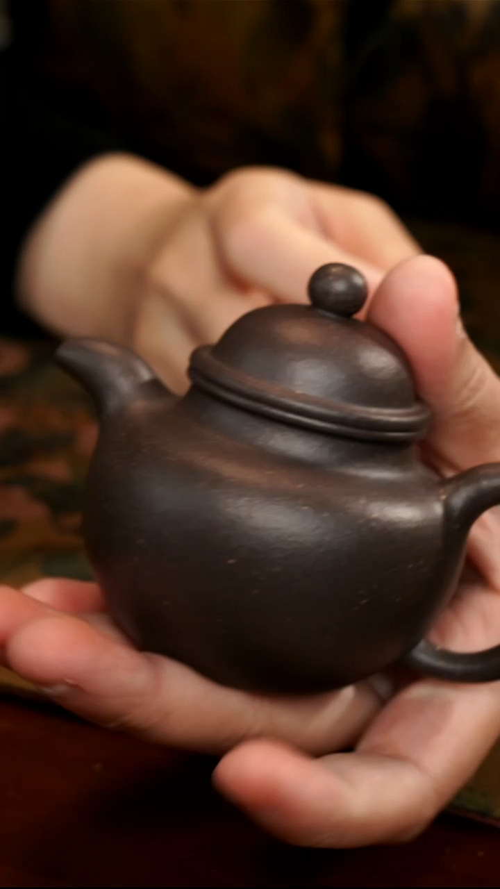 茶壶紫砂天青掇球小壶