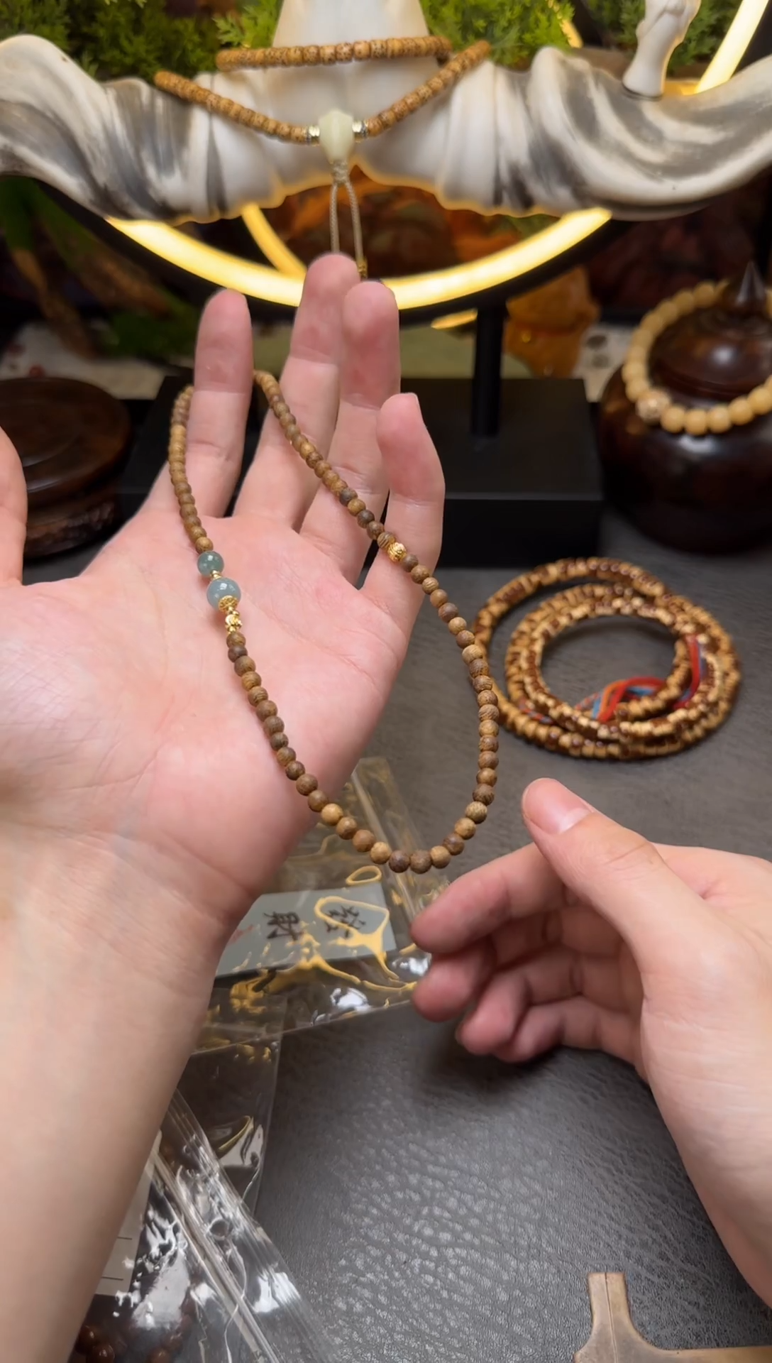 檀香木手串/手链B521檀香木圆珠双圈