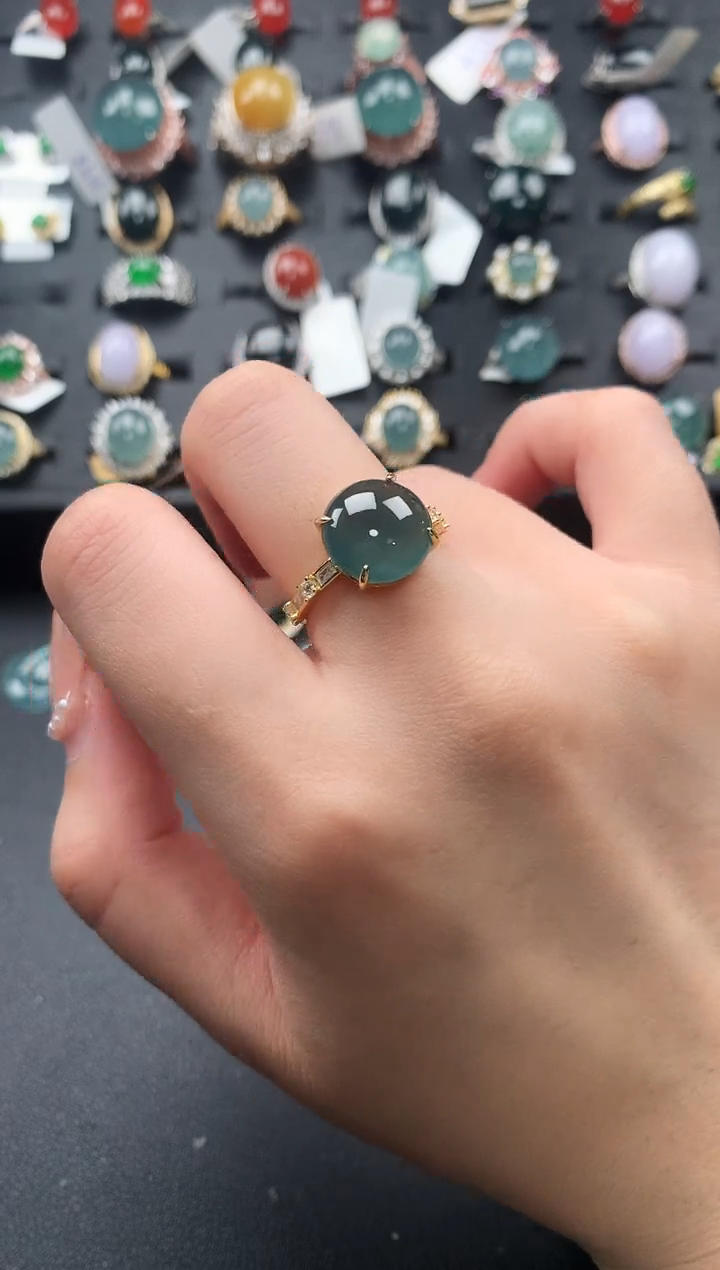 【闪购商品】翡翠戒指银S925镶嵌52141