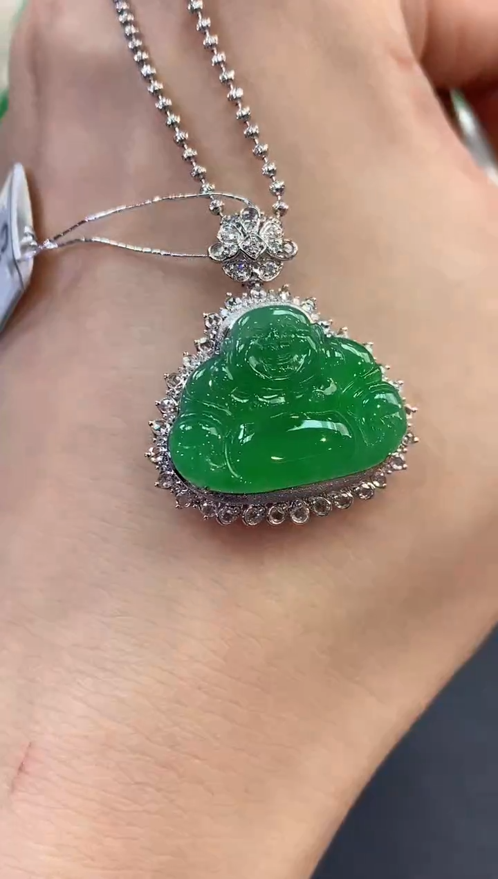 【闪购商品】翡翠吊坠(不含链)18K金镶嵌c115