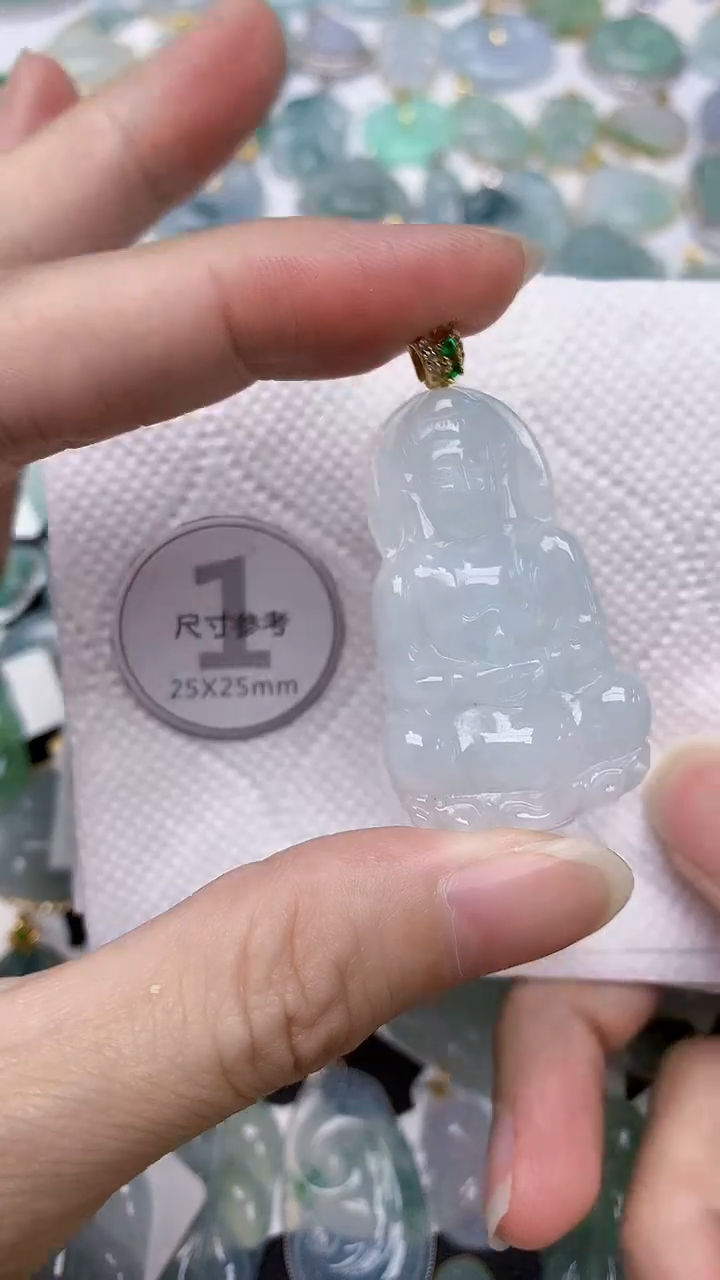 颈饰银S925镶嵌翡翠天然A货翡翠