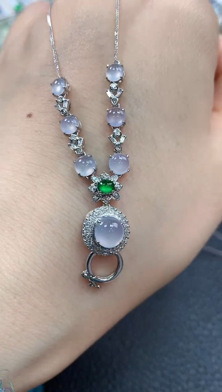 【闪购商品】翡翠颈饰18K金镶嵌C31 多样性一件发货紫货有色差