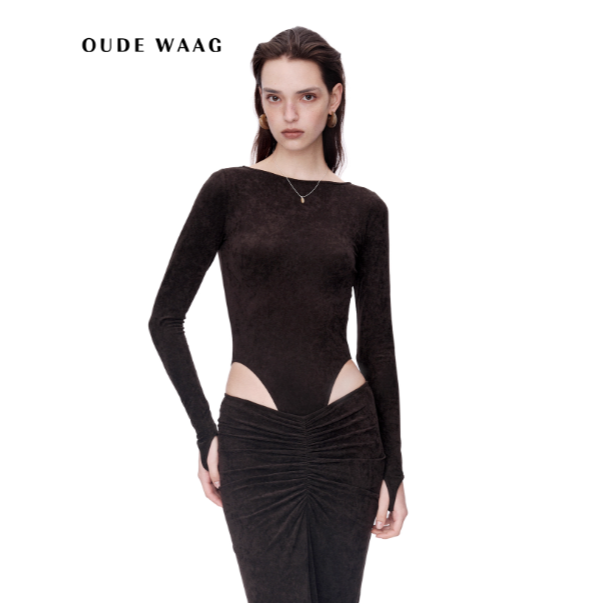 【LOCAT】OUDE WAAG 弹力丝绒连体衣  25AW-BD03T1GR590