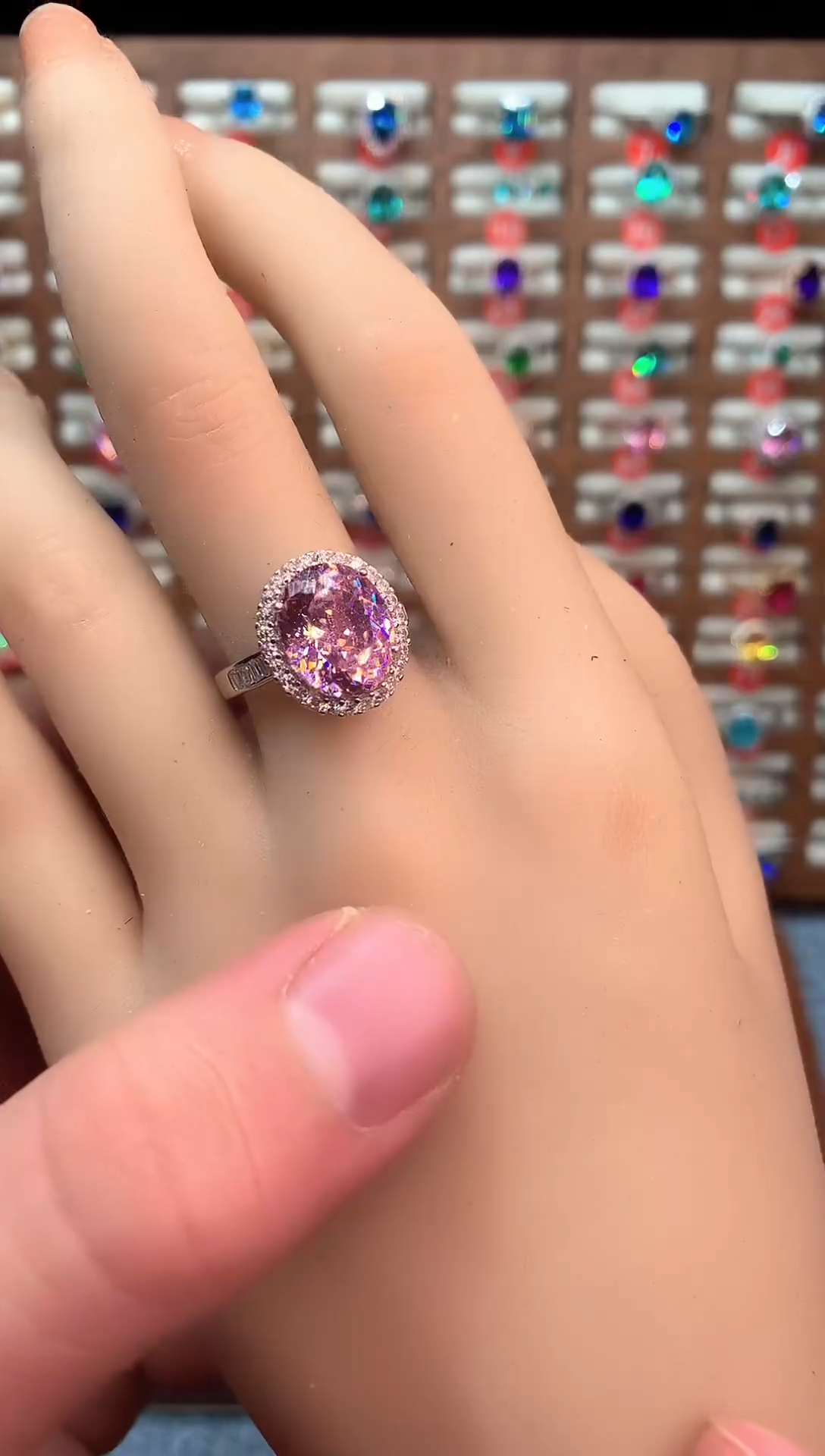 无925银粉色高订典藏轻奢戒指