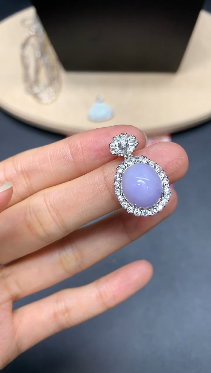 【闪购商品】翡翠吊坠(不含链)银S925镶嵌蛋面【多样性发其一】