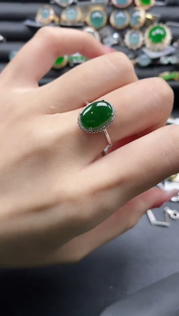 【闪购商品】翡翠戒指银S925镶嵌1111
