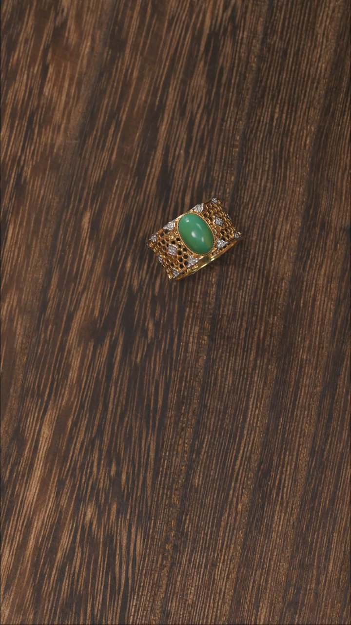 【闪购商品】绿松石戒指18K金镶嵌1