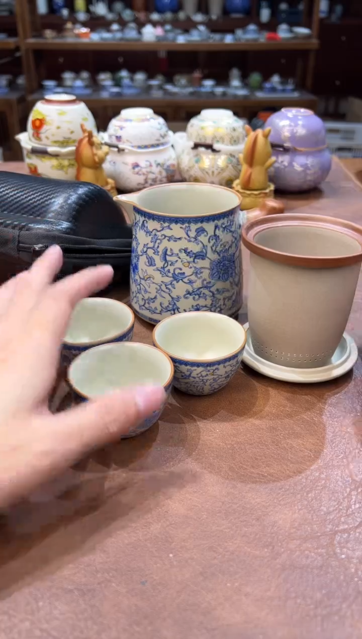 真的很便宜超好看会开片的旅行茶具