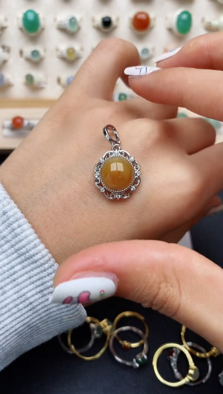 【闪购商品】翡翠戒指银S925镶嵌缅甸翡翠