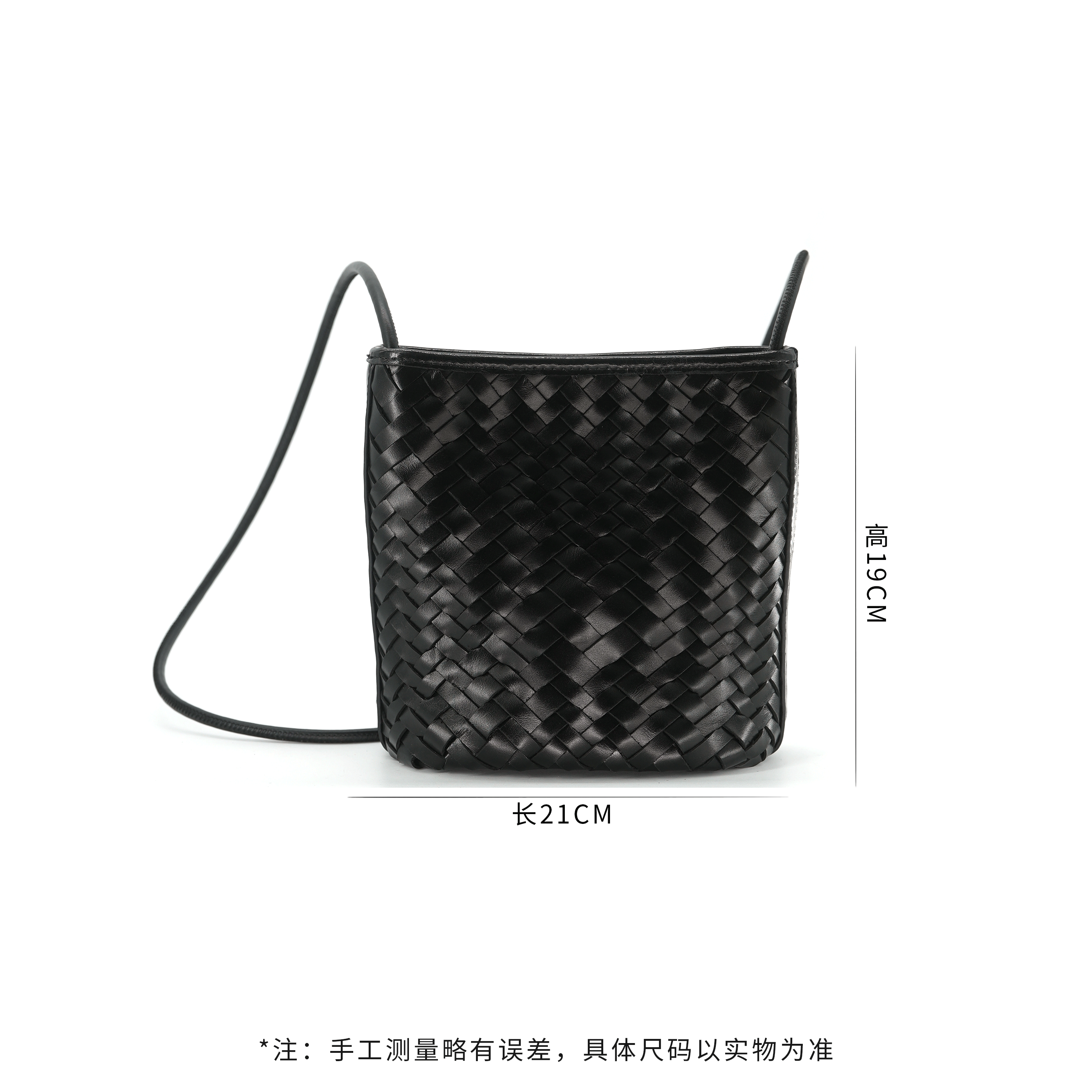 【小刚懂鞋】新款真皮手工单肩斜挎包百搭牛皮编织法式水桶包9555