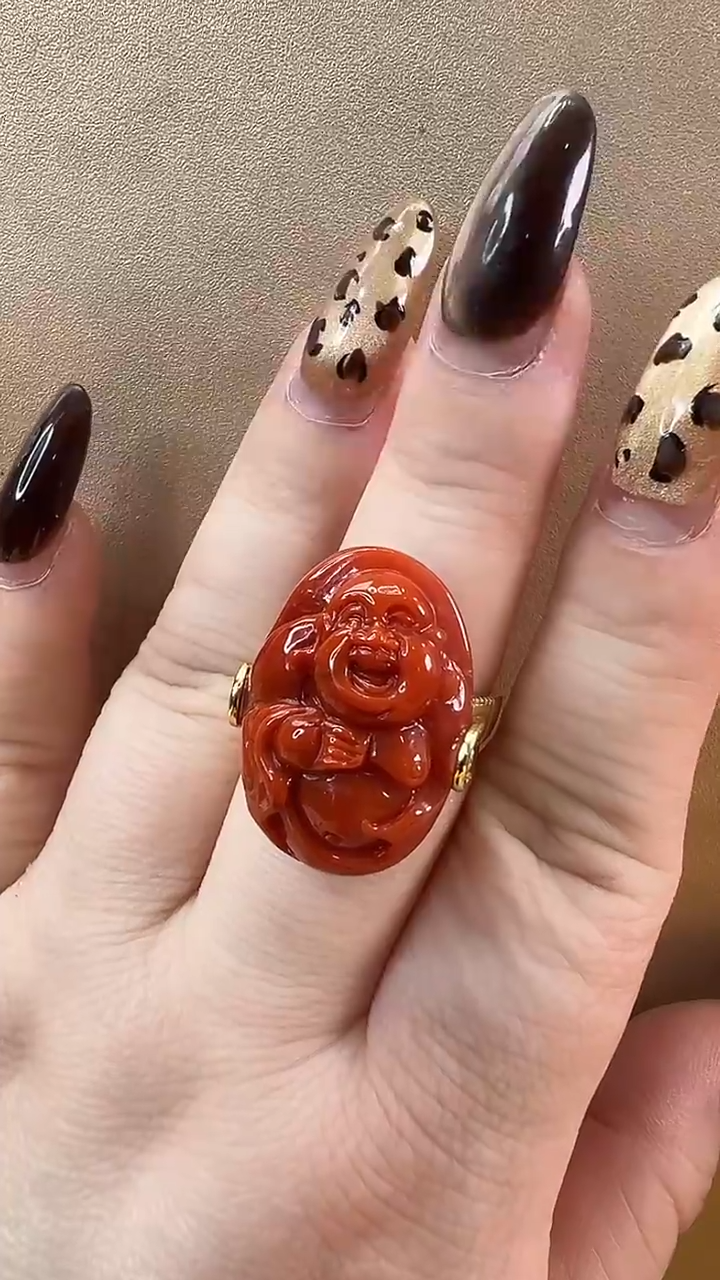 【闪购商品】南红玛瑙戒指未镶嵌戒指