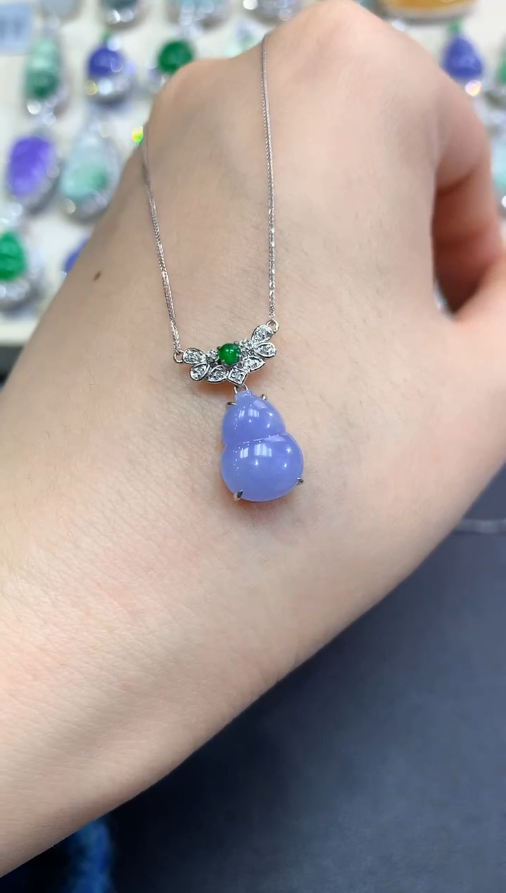 【闪购商品】翡翠颈饰18K金镶嵌C20  多样性一件发货紫货有色差