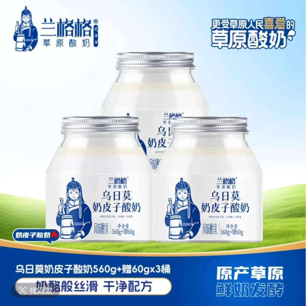 兰格格【新鲜日期】620g奶皮子内蒙古特色低温传统酸奶zb
