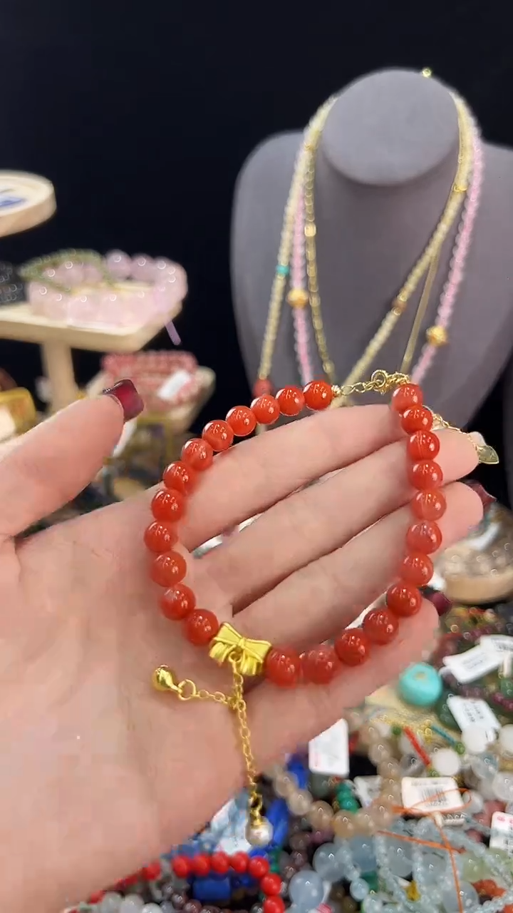 【闪购商品】南红玛瑙手链银S925镶嵌手串