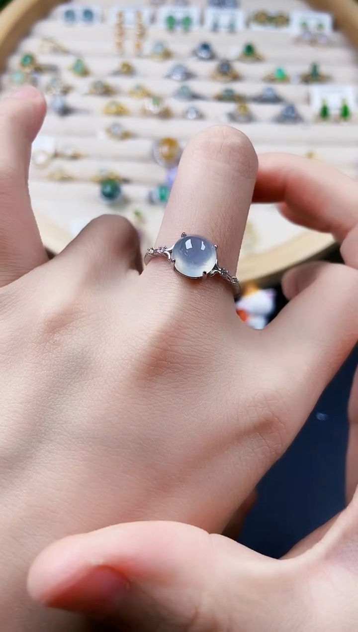 【闪购商品】翡翠戒指银S925镶嵌646544