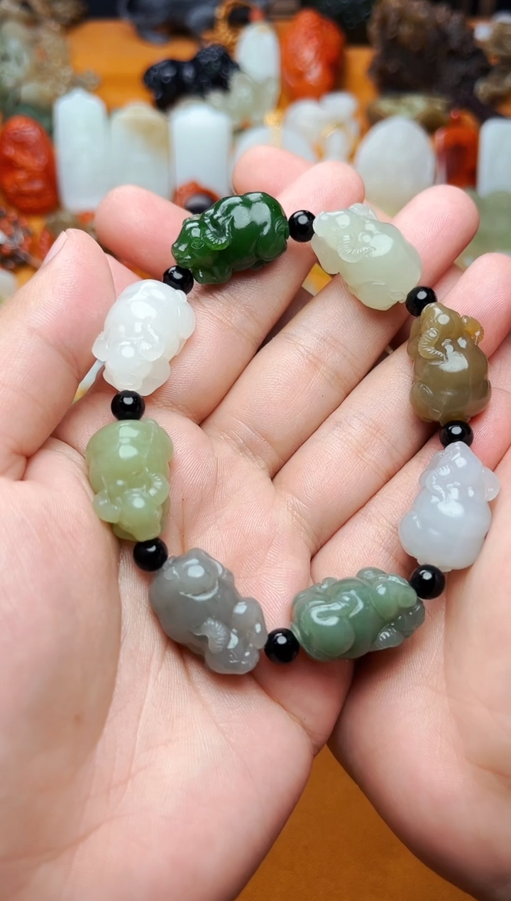 【闪购商品】和田玉手串未镶嵌牛