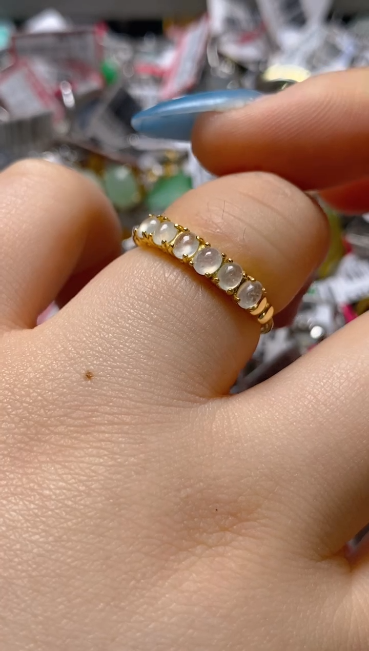 银S925镶嵌戒指翡翠百内无证书