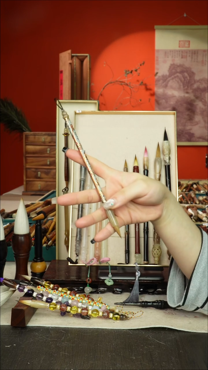 271号闪孤品高货毛笔链接 清水试笔 蘸墨不退