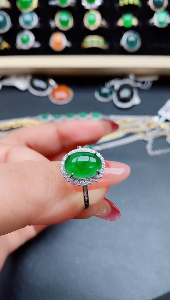 【闪购商品】翡翠戒指银S925镶嵌321321