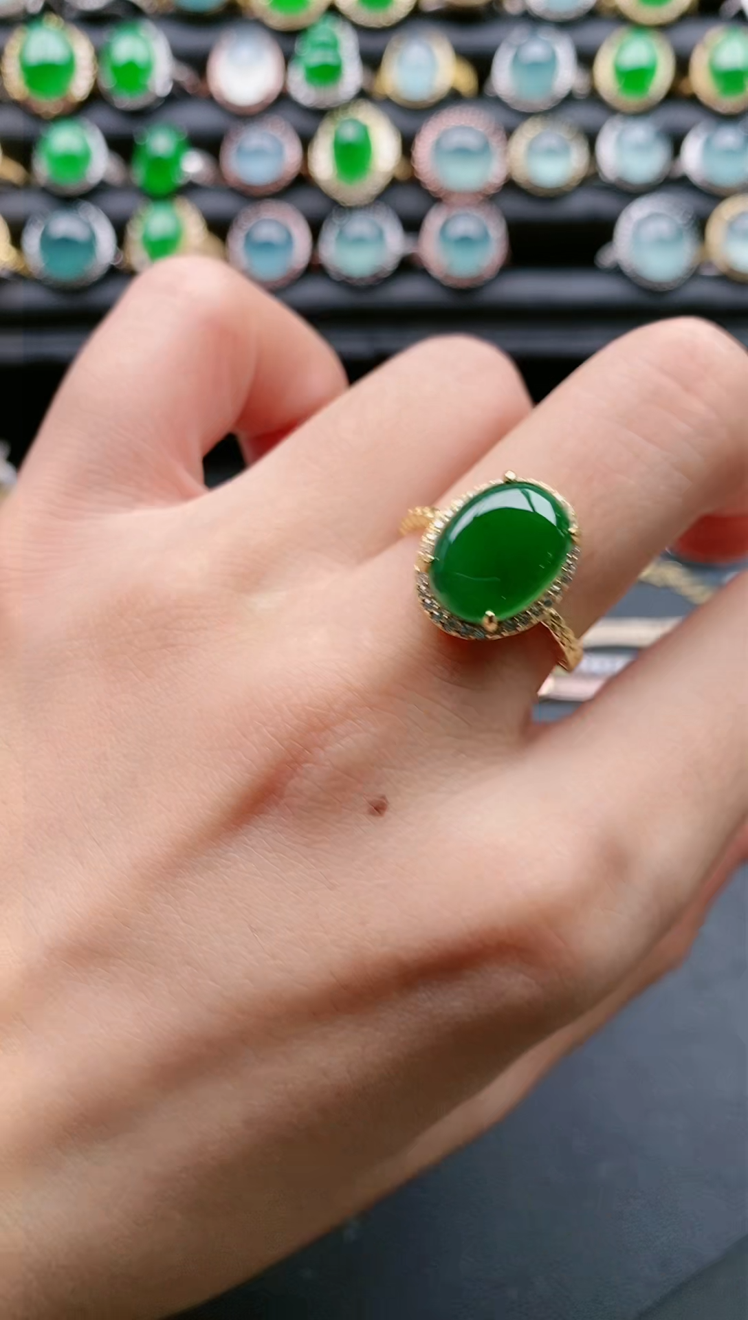 【闪购商品】翡翠戒指银S925镶嵌111111
