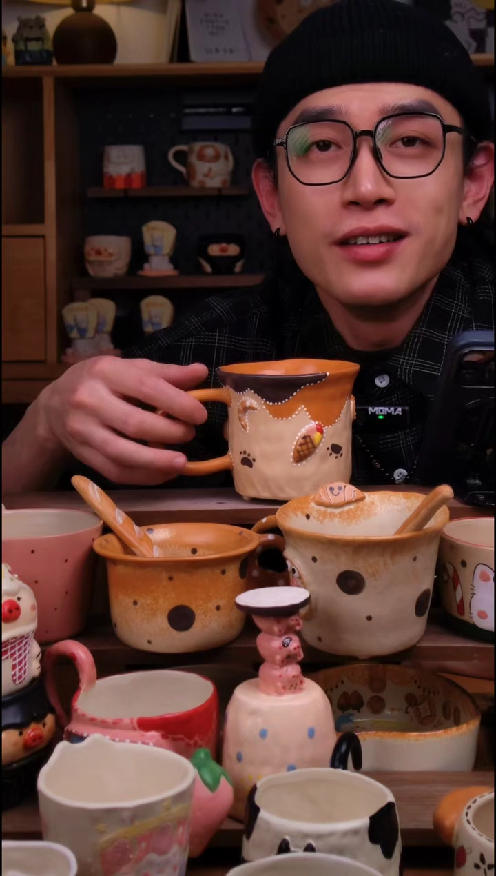 杯子陶景德镇可爱设计师款陶瓷