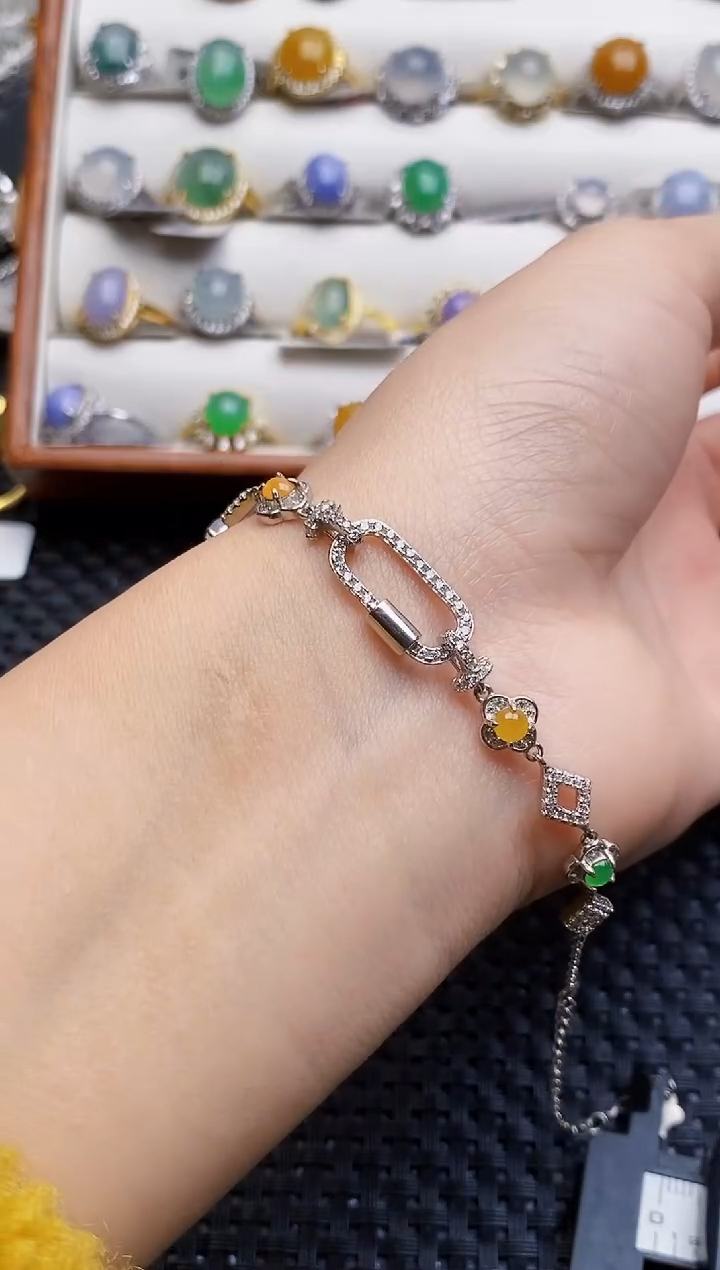 银S925镶嵌戒指翡翠6861