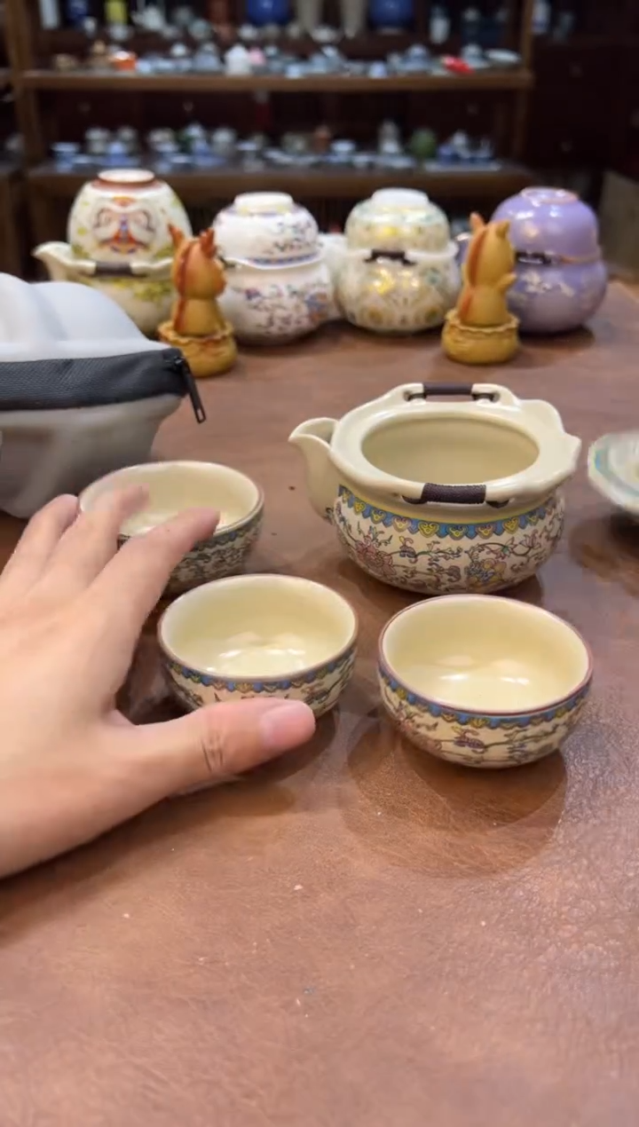 真的很便宜超好看会开片的旅行茶具