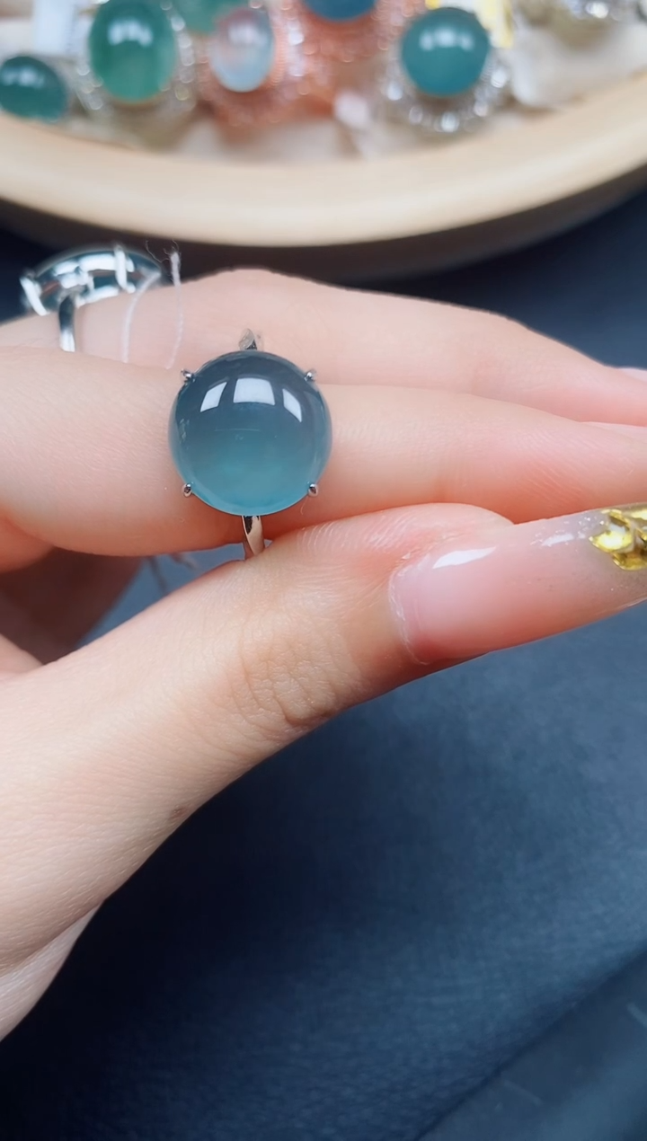 【闪购商品】翡翠戒指银S925镶嵌翡翠