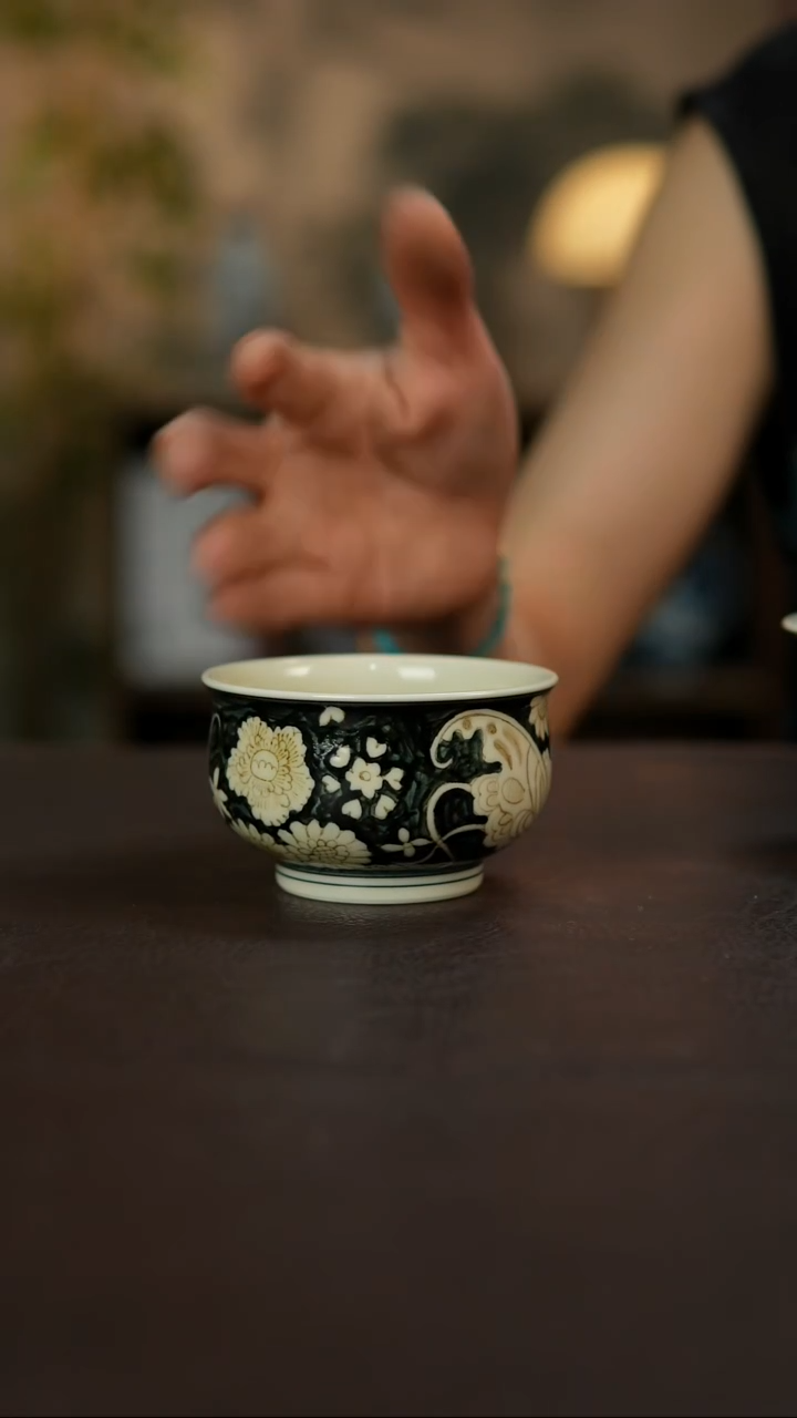 杯景德镇陶瓷杯碗柴烧多人