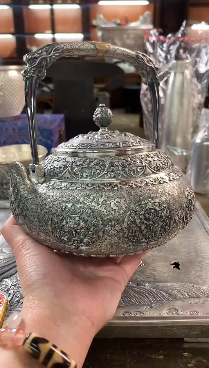 【闪购商品】足银999大师提梁烧水壶
