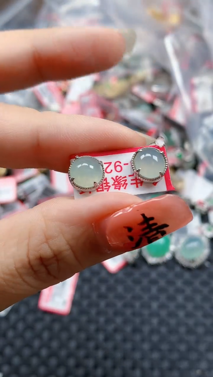 银S925镶嵌戒指翡翠天然A货缅甸翡翠