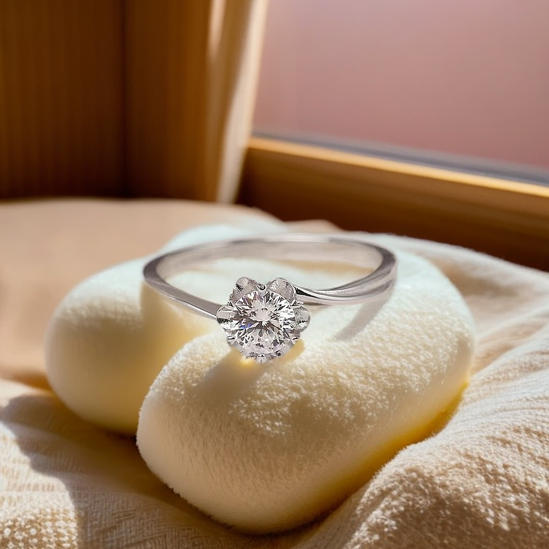 925银莫桑石银制品 [在逃公主]1克拉结婚奢华经典订婚女戒简约时