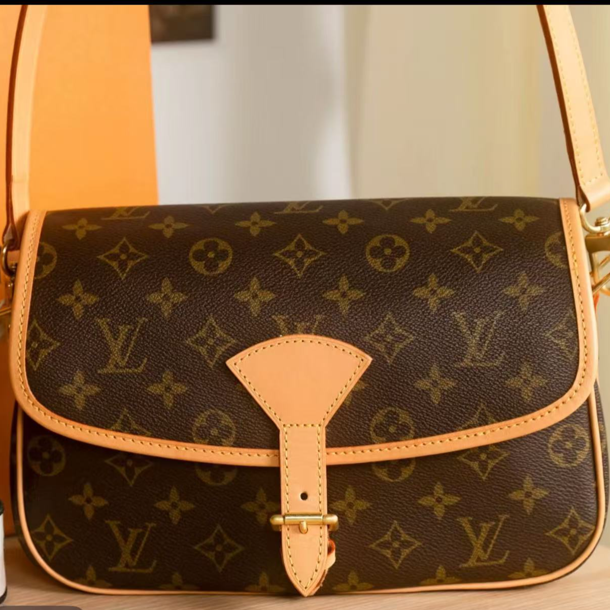 99新 LouisVuitton/路易威登 法棍单肩斜跨包搭配新鲜植鞣革