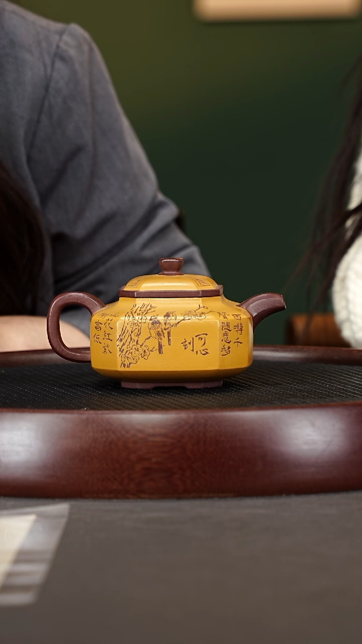 茶壶紫砂54ZWP景舟八方套组 老紫泥300cc