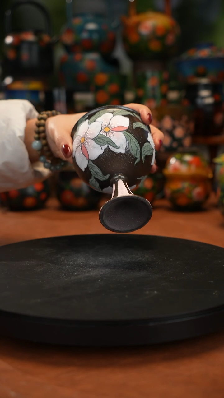 紫砂油画手绘釉下彩