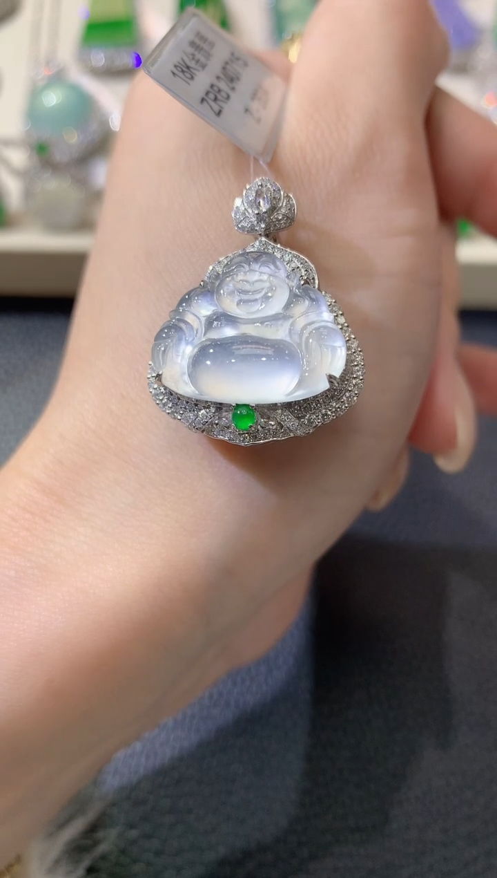 【闪购商品】翡翠吊坠(不含链)18K金镶嵌D46