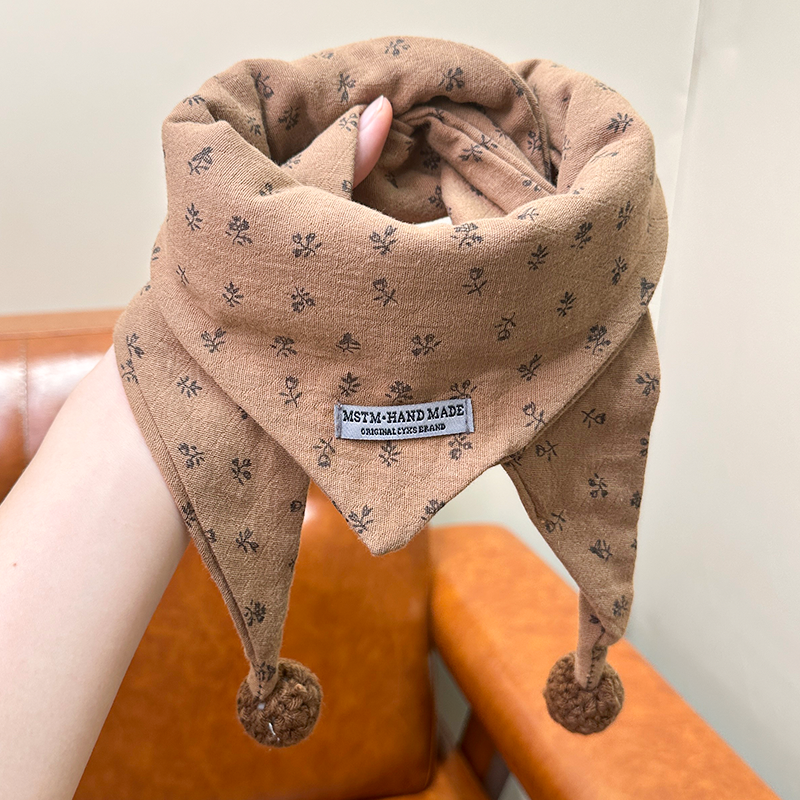 宝宝围巾秋冬防风保暖儿童新款围脖男童女童纯棉格子三角巾脖套潮