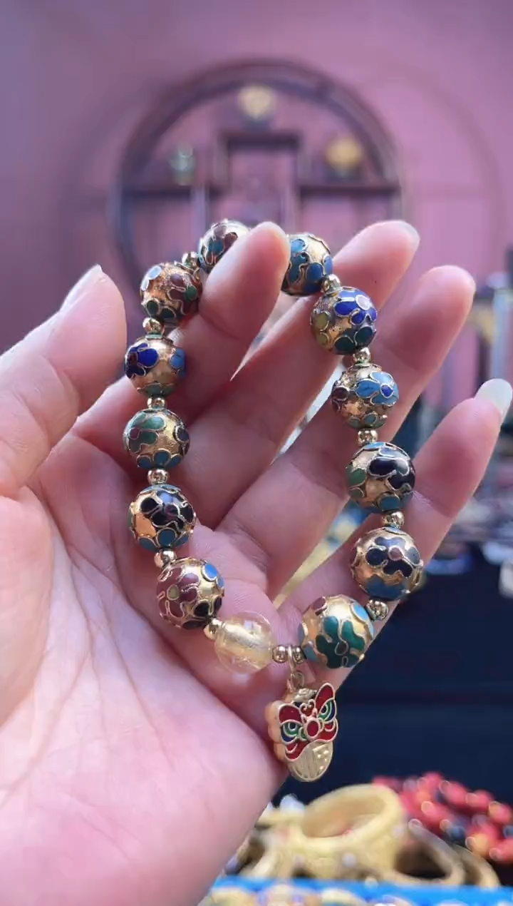 非遗 景泰蓝手串 工美金地1.2