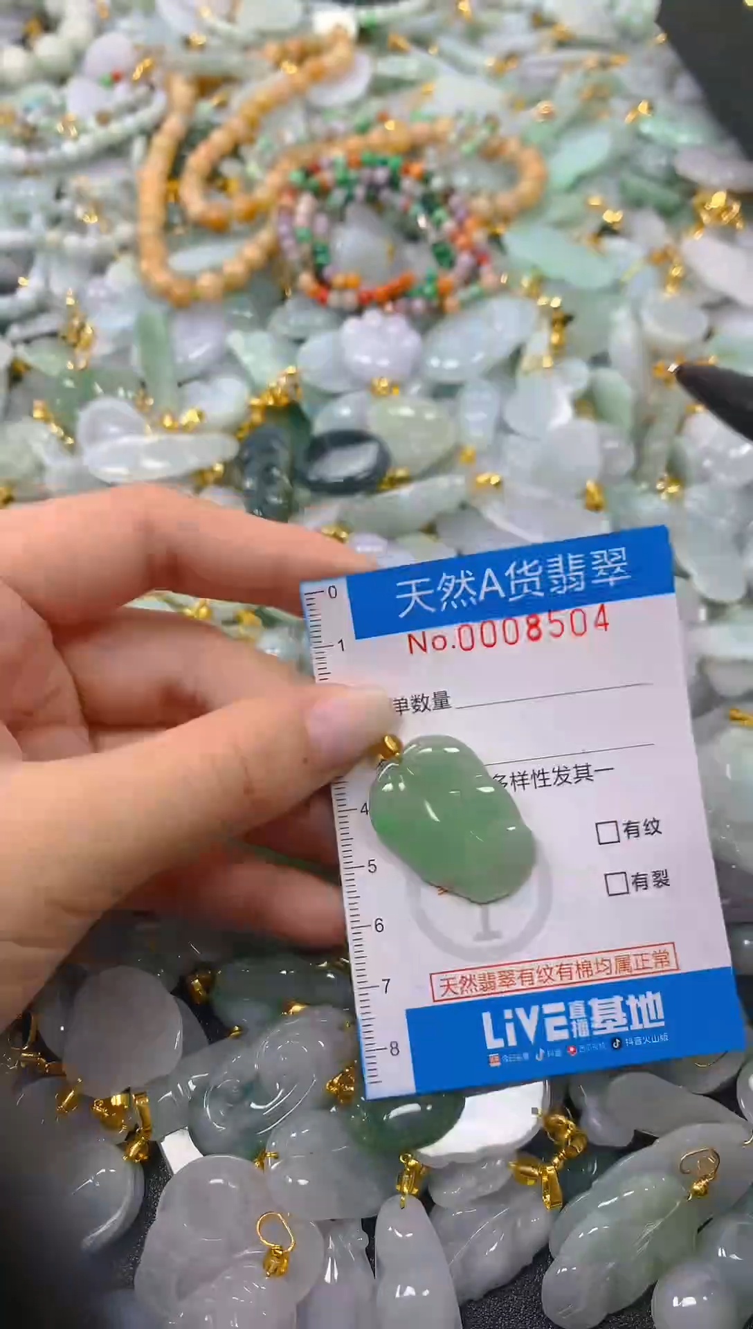 颈饰未镶嵌翡翠净货挂件-8504