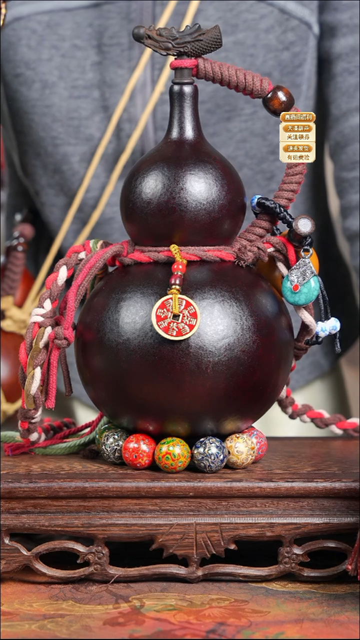 WG034藏绳款葫芦不包手串+开口小葫芦挂件