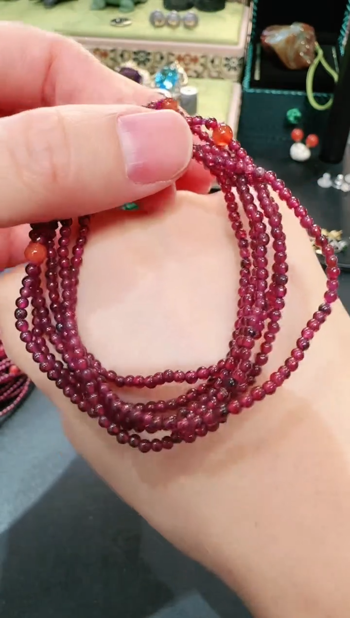 【闪购商品】石榴石珠串银S925镶嵌珠串/多样性发货一件