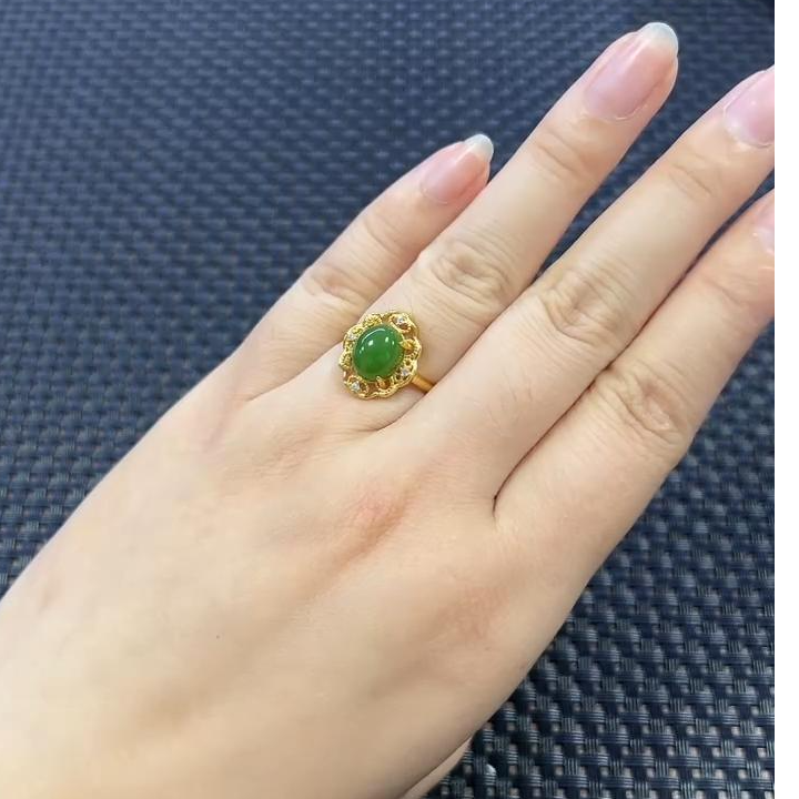 925银和田玉戒指 多样性发一件 489-1