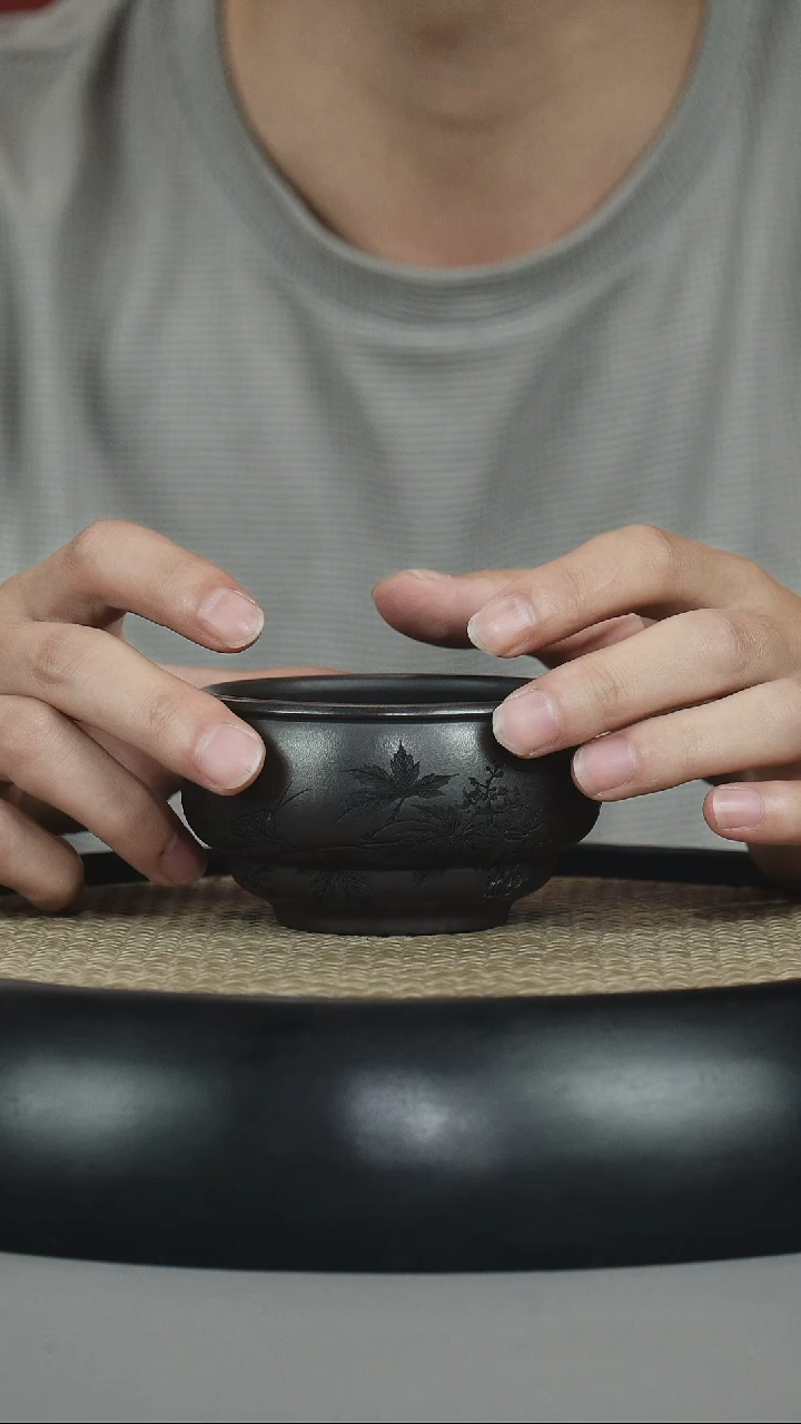 茶壶紫砂石黄 飞黄腾达杯