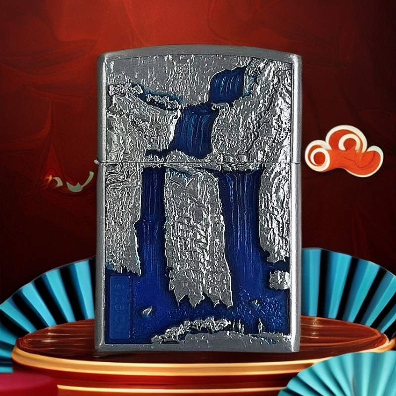 ZORRO【ZK37-2银】ZORRO高山流水银色打火机（需自行加油）-19