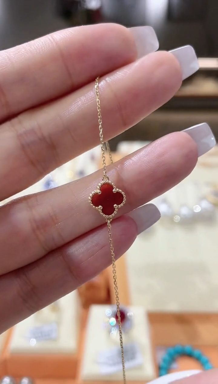 【闪购商品】玛瑙/玉髓手链18K金镶嵌手链