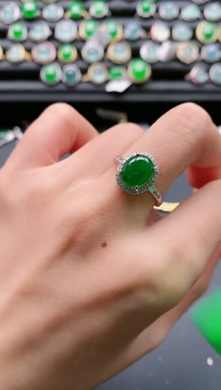 【闪购商品】翡翠戒指银S925镶嵌11111