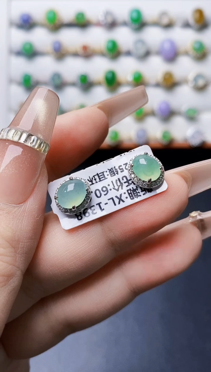 银S925镶嵌戒指翡翠0160